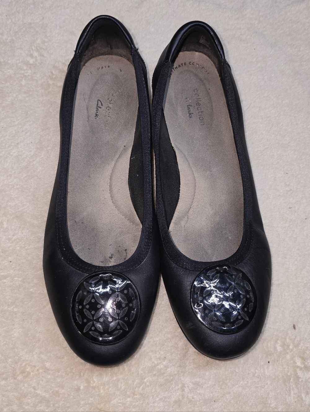 Clarks Gracelin Lola Ballet Flat Womens Size 9m Black Ultimate